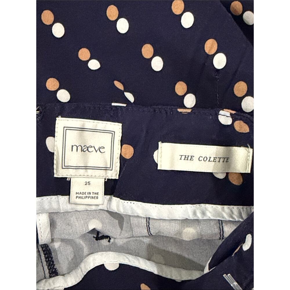 Anthropologie Maeve The Colette Polka Dot Pants Cropped Wide Leg Size 25 NEW - Picture 8 of 11